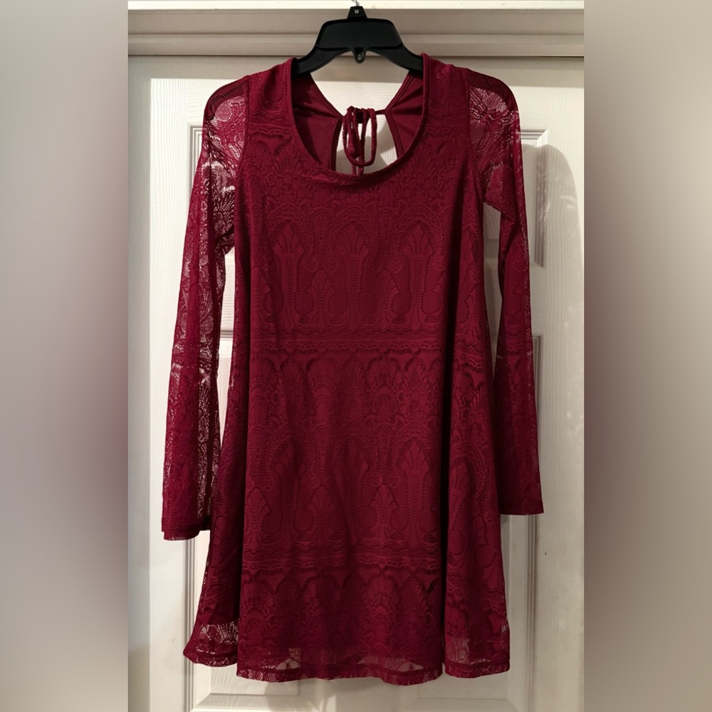 Altar'd State Burgundy Lace Dress XS (fits like a small IMO)